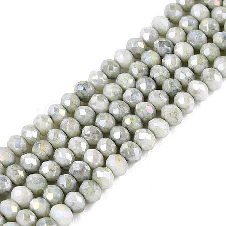 Anti-Tarnish Electroplate Rondelle Glass Beads Strands EGLA-T021-3mm-17-02-1