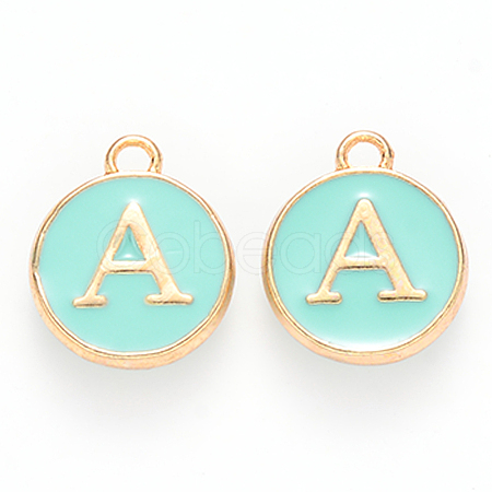 Golden Plated Alloy Enamel Charms ENAM-S118-05A-1