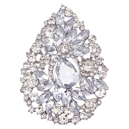 1Pc Alloy Rhinestone Brooches JEWB-MA0001-02B-1