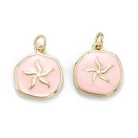 Brass Enamel Pendants X-KK-A155-11G-1