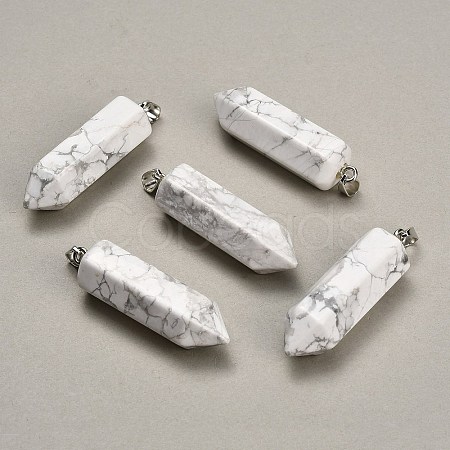 Natural Howlite Pendants GG-CBAA0EE-02P-20-1