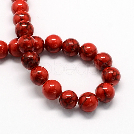 Dyed Synthetic Turquoise Gemstone Bead Strands TURQ-R032-8mm-XSS17-1