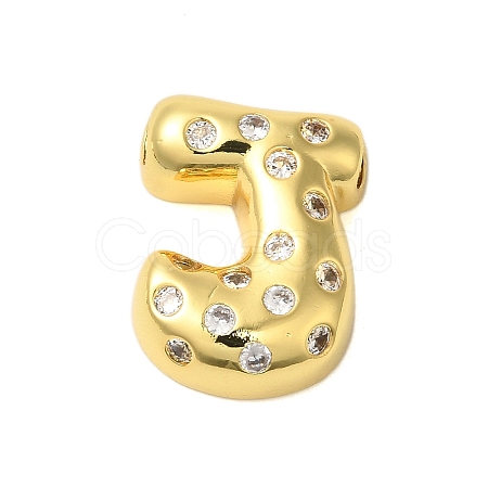 Rack Plating Brass Micro Pave Clear Cubic Zirconia Perdants KK-C067-11G-J-1