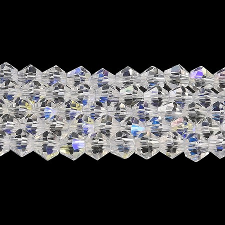 Transparent Electroplate Glass Beads Strands GLAA-F029-2mm-D13-1
