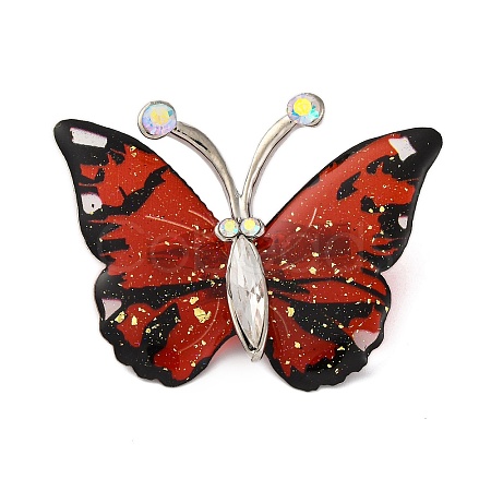 Butterfly Transparent Resin Brooch JEWB-M047-01C-1
