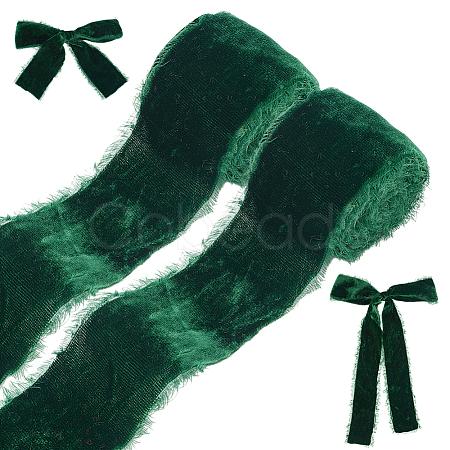 Velvet Frayed Fringe Ribbon OCOR-WH0082-485B-1