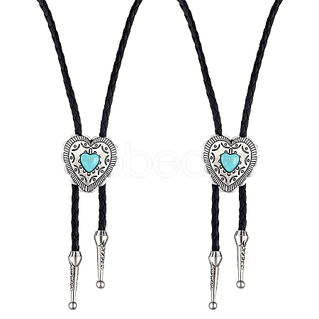 2Pcs PU Leather Bolo Tie Necklaces NJEW-ME0001-22A-1