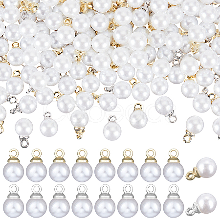 200Pcs 2 Colors ABS Imitation Pearl Plastic Pendants FIND-AR0006-16-1