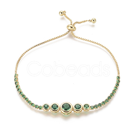 Adjustable Brass Micro Pave Cubic Zirconia Bolo Bracelets X-BJEW-F404-01C-G-1