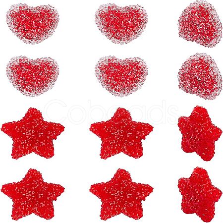 12Pcs 2 Style Resin Beads for Valentine's Day RESI-FH0001-26-1