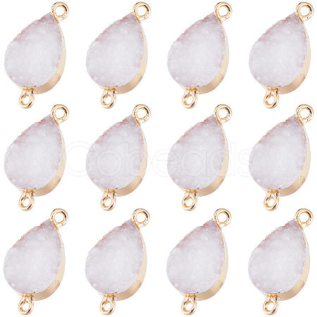 12Pcs Druzy Quartz Crystal Connector Charms FIND-SC0005-34-1
