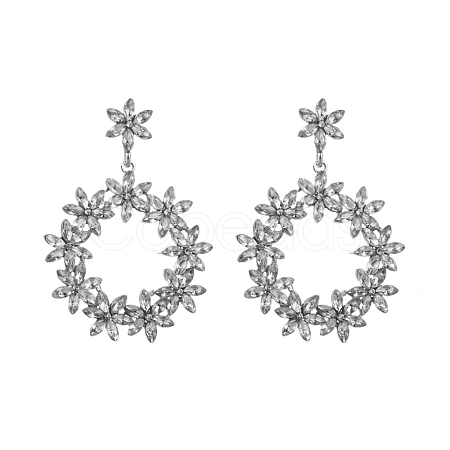 Alloy Rhinestone Stud Earrings PW-WG7C7B7-06-1