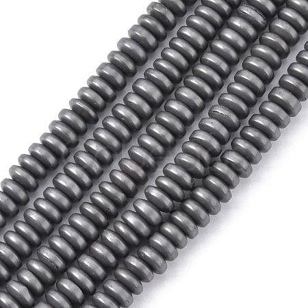 Matte Style Electroplate Non-magnetic Synthetic Hematite Flat Round Beads Strands X-G-M007-77-1