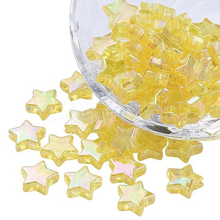 Eco-Friendly Transparent Acrylic Beads TACR-YW0001-01C-1