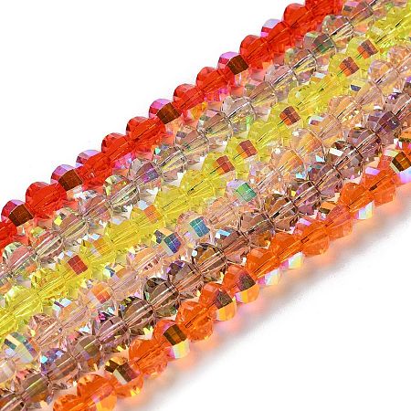 Transparent Electroplate Glass Beads Strands GLAA-Q099-C01-M01-1-1