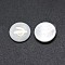 Shell Cabochons, with Resin, Flat Round with Arabic Alphabet, White, 12~12.5x2~2.5mm