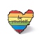 Rainbow Color Pride Flag Heart with Word Be Yourself Enamel Pin, Gunmetal Alloy Brooch for Backpack Clothes, Colorful, 24x26x1.5mm