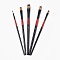 Wooden Paint Brushes Pens Sets, For Watercolor Oil Painting, Black, 180~198x5~9.5mm, brush: 11~16x2~10mm, 5pcs/set