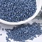 MIYUKI Round Rocailles Beads, Japanese Seed Beads, 11/0, (RR648) Dyed Denim Blue Silverlined Alabaster, 2x1.3mm, Hole: 0.8mm, about 50000pcs/pound