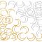 HOBBIESAY 40Pcs 2 Colors Brass Linking Rings, Long-Lasting Plated, Moon, Golden & Silver, 16x14x1mm, Inner Diameter: 14x3mm, 20pcs/color