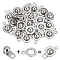 GOMAKERER 20Pcs 201 Stainless Steel Snap Clasps, Stainless Steel Color, 15x9x5mm, Hole: 1.5~1.8mm