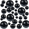 ABS Plastic Imitation Pearl Beads, No Hole, Black, 10~30mm, 150pcs/set