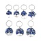 Natural Lapis Lazuli Chip & Alloy Tree of Life Pendant Keychain, with Iron Split Key Rings, 5.9~6.8cm