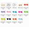 DIY Pendants Sets, with Resin Heart Pendants and Alloy Heart Charms, CCB Plastic Star Charms, Mixed Color, 11.5~16.5x9~17x3~9.5mm, hole: 1.5~2mm, 124pcs/set