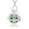 Silver Color Plated Brass Hollow Round Cage Pendants, with No Hole Spray Painted Brass Round Ball Beads, Green, 36x25x21mm, Hole: 3x8mm