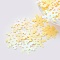 Ornament Accessories Plastic Paillette/Sequins Beads, Snowflake, Yellow, 19x17x0.1mm, Hole: 1.4mm