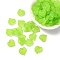 Transparent Frosted Acrylic Leaf Charms, Yellow Green, 16x15x2.5mm, Hole: 1.4mm