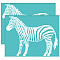 Self-Adhesive Silk Screen Printing Stencil, for Painting on Wood, DIY Decoration T-Shirt Fabric, Turquoise, Zebra, 280x220mm