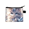 Polyester Wallets, Rectangle with Cat Pattern Makeup Bags, Deep Sky Blue, 11x13.5cm