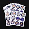 Lesser Bairam Theme Paper Stickers, Self Adhesive Round Sticker Labels, for Envelopes, Bubble Mailers and Bags, Castle Pattern, 13.1~13.3x13.1~13.3cm, 9pcs/sheet, 10 sheets/set, 90pcs/set