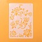 Plastic Reusable Drawing Painting Stencils Templates, for DIY Scrapbook Wall Fabric Floor Furniture, Rectangle, White, 262x174x0.4mm