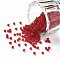 12/0 Grade A Round Glass Seed Beads, Transparent Frosted Style, Dark Red, 2x1.5mm, Hole: 0.8mm, 30000pcs/bag