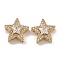 Brass Micro Pave Cubic Zirconia Beads, with Glass, Clear, Star, Real 18K Gold Plated, 11x12x6mm, Hole: 1mm