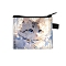 Polyester Wallets, Rectangle with Cat Pattern Makeup Bags, Cornflower Blue, 11x13.5cm