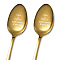 Stainless Steel Spoons Set, with Packing Box, Word I like coffee and maybe 3 people, Golden Color, Word, 182x43mm, 2pcs/set