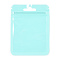 Macaron Color Plastic Yin-yang Zip Lock Bags, Resealable Bags, Self Seal Bags, Top Seal, Rectangle, Pale Turquoise, 10x7.5x0.15cm, Unilateral Thickness: 2 Mil(0.05mm)