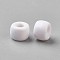 European Resin Large Hole Beads, Barrel, White, 8x5~6mm, Hole: 4mm, about 2020pcs/500g