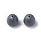 Opaque Acrylic Beads, Faceted, Teardrop, Gray, 15x14.5mm, Hole: 2mm, about 243pcs/500g