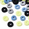 Handmade Polymer Clay Beads, Heishi Beads, Disc/Flat Round, Mixed Color, 4x0.5~1.5mm, Hole: 1.5mm, about 66600pcs/1000g