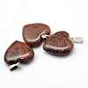 Heart Natural Mahogany Obsidian Pendants X-G-Q438-02-2