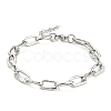 Tarnish Resistant 304 Stainless Steel Paperclip Chain Bracelets BJEW-M308-01P-1