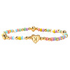 Summer Stainless Steel Heart Alphabet Colorful Glass Seed Beaded Stretch Bracelets for Women JV8929-50-1