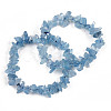 Unisex Chip Natural Aquamarine Beaded Stretch Bracelets BJEW-S143-55-1