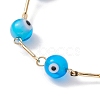 Lampwork Evil Eye Link Chain Bracelets BJEW-JB10045-02-3