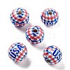 Independence Day Theme Wood European Beads WOOD-M011-07E-1