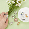 8Pcs 4 Colors Rhinestone Elastic Finger Rings for Women RJEW-ME0001-03-3